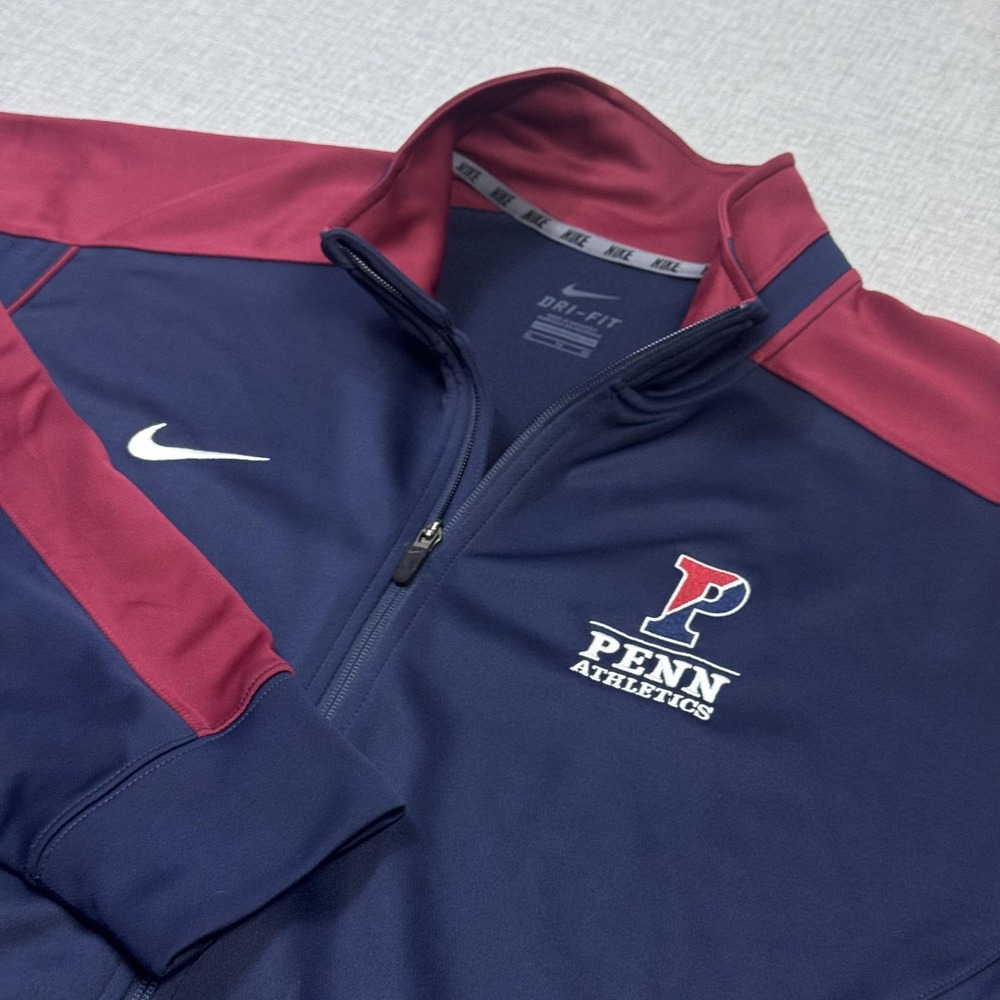 Nike Penn Athletics Quakers Dri-FIT Track Jacket Mens XL Blue Colorblock Zip